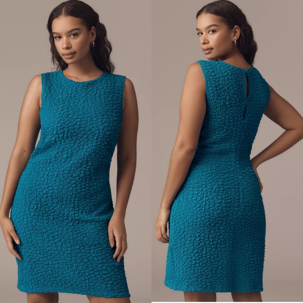 By Anthropologie Textured Mini Sleeveless Shift Dress